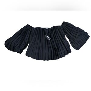 EXPRESS PLEATED PUFF SLEEVE TOP